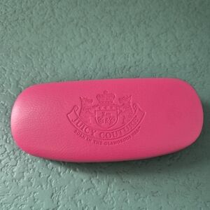 Juicy Couture Pink Eyeglass Case Hard Shell Logo